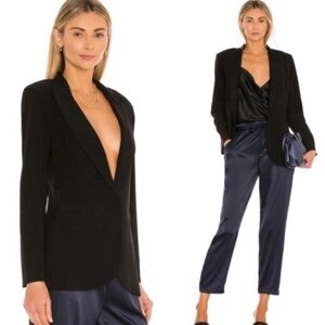 NORMA KAMALI Blazer Boyfriend Jacket Single Breasted Blazer Black Size Large